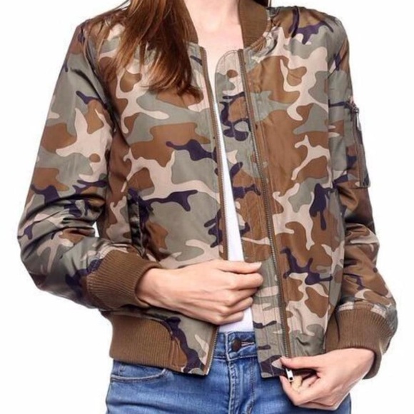 Love Tree Camo Bomber Jacket - Picture 3 of 8
